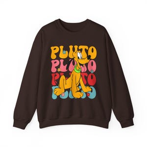 Pluto Disney Graphic Crewneck Sweatshirt Unique Design Sweatshirt, Retro Vintage Style Sweatshirt