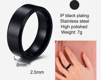 Heavyweight Black Titanium Ring: Durable Unisex Band, Scratch Resistant