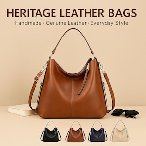 Handmade Leather Hobo Bag: Vintage-Style Shoulder Tote
