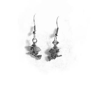 Witch Charm Earrings : Steel Earwires • Halloween/October . Gift Boxed