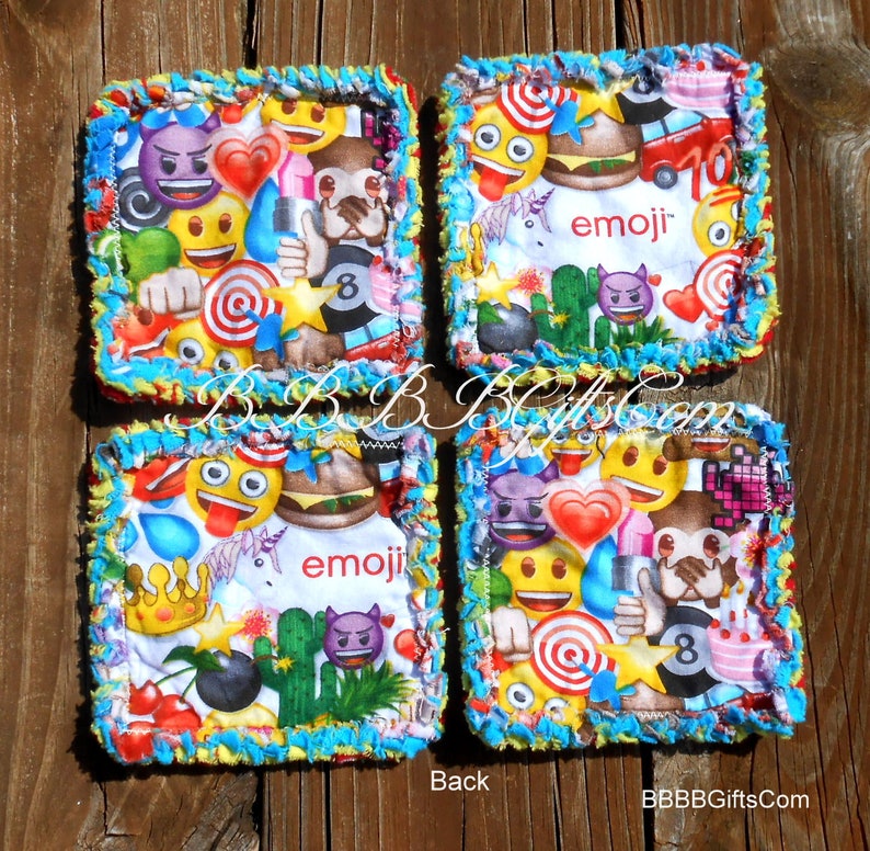Smiley Emoji Rag 4 5 Emoji Smiley Party Rag Quilt Coasters : - Etsy
