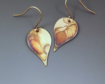 Brass Patina Drop Earrings