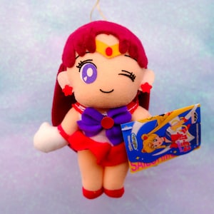 Vintage Retro Rare Sailor Moon R Sailor Mars UFO Catcher Plush (Banpresto 1993)