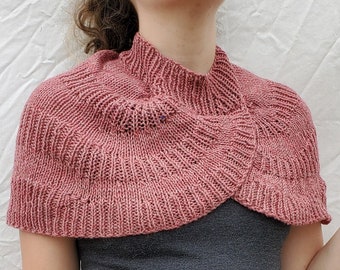 Cross My Heart - Neckwrap de malha - Padrão de tricô - PDF Download - Capelet de ombro - Wrap de ombro - Xale - DIY Winter Wear