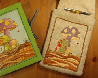 MycoFile - Embroidered Tablet Case - PDF Download - Hand Embroidery Pattern - Sewing Pattern - Mushrooms! - DIY Electronics Case