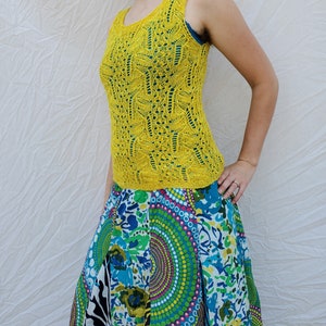 Canary Tango Knitting Pattern PDF Download Lace Tank Top Summer Knitting Knit Lace Lace Knitting DIY Summer Fashion image 2