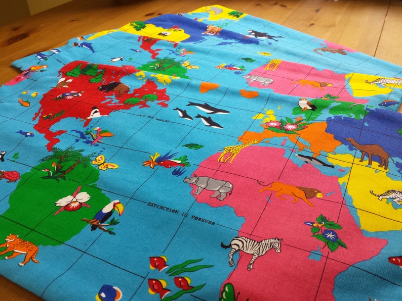 Placemats Love the Earth Save the Wildlife Map of the World Set of 4