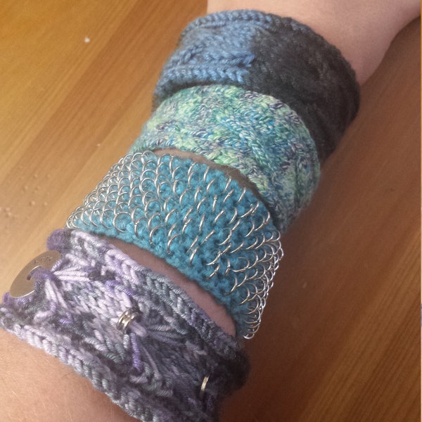 Bangle Quartet - Knitting Pattern - PDF Download - Wrist Cuff - Knitted Bracelet - Knit Jewelry - DIY Accessories