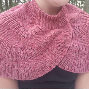 Cross My Heart Knitted Neckwrap Knitting Pattern PDF Download Shoulder Capelet Shoulder Wrap Shawl DIY Winter Wear image 6