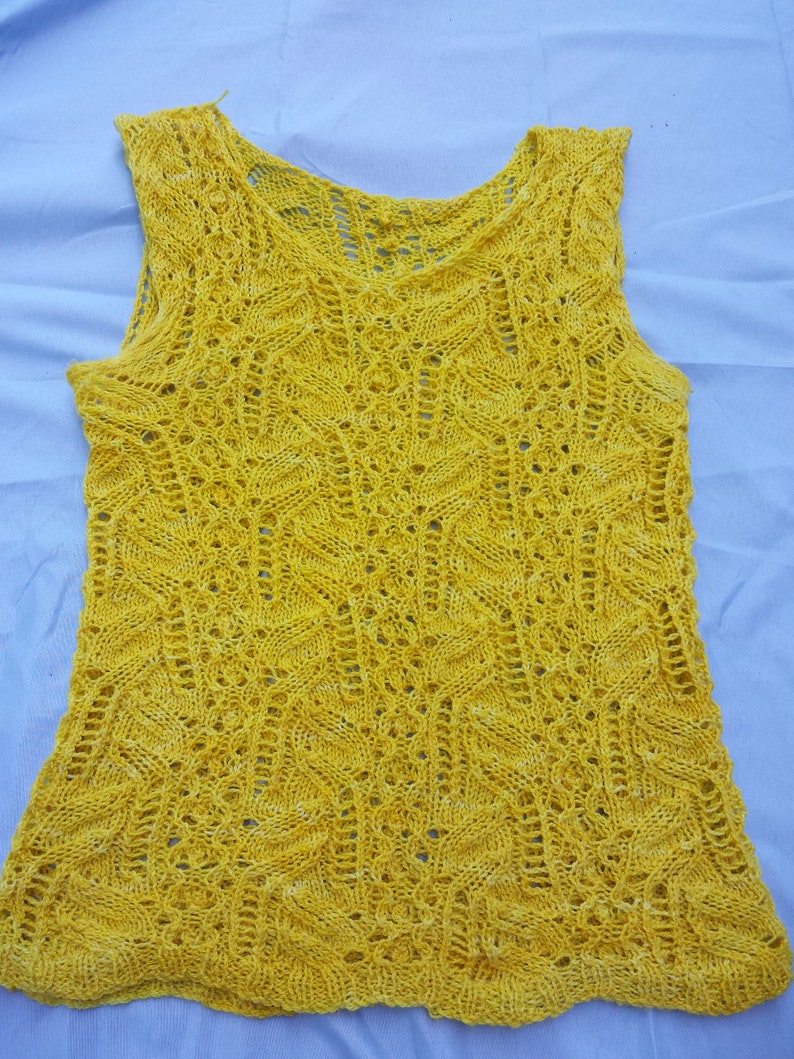 Canary Tango Knitting Pattern PDF Download Lace Tank Top Summer Knitting Knit Lace Lace Knitting DIY Summer Fashion image 6