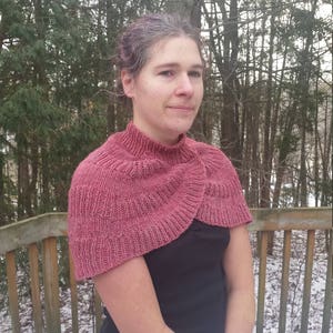 Cross My Heart Knitted Neckwrap Knitting Pattern PDF Download Shoulder Capelet Shoulder Wrap Shawl DIY Winter Wear image 7