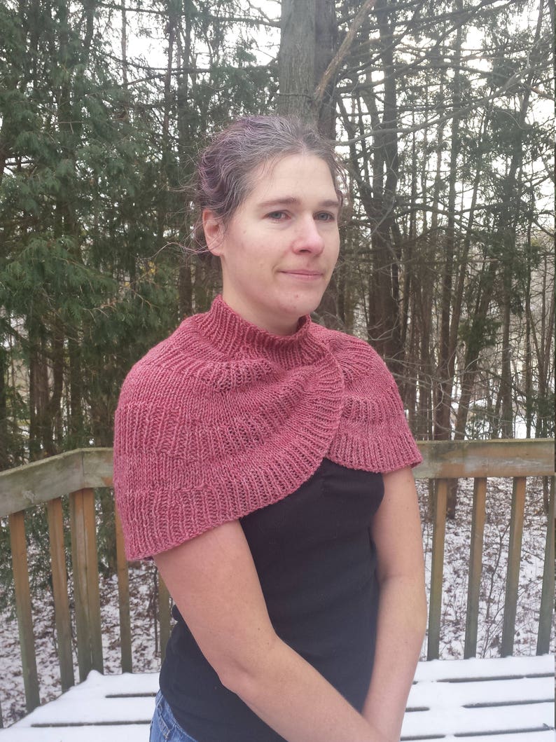 Cross My Heart Knitted Neckwrap Knitting Pattern PDF Download Shoulder Capelet Shoulder Wrap Shawl DIY Winter Wear image 7