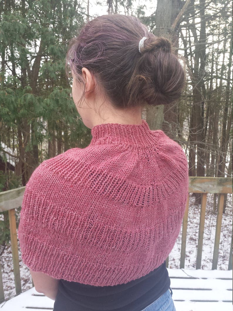Cross My Heart Knitted Neckwrap Knitting Pattern PDF Download Shoulder Capelet Shoulder Wrap Shawl DIY Winter Wear image 9