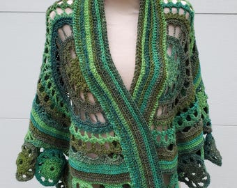 Ternion - Crochet Pattern - PDF Download - Triangle Shawl - Circular Crochet - Modular - Join as you go - DIY Fashion