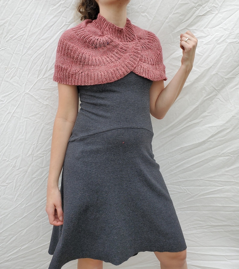 Cross My Heart Knitted Neckwrap Knitting Pattern PDF Download Shoulder Capelet Shoulder Wrap Shawl DIY Winter Wear image 1