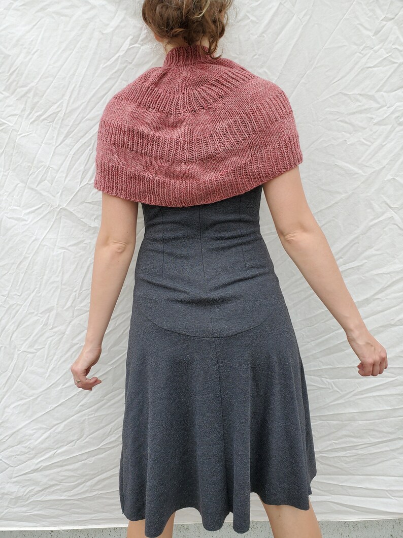 Cross My Heart Knitted Neckwrap Knitting Pattern PDF Download Shoulder Capelet Shoulder Wrap Shawl DIY Winter Wear image 4