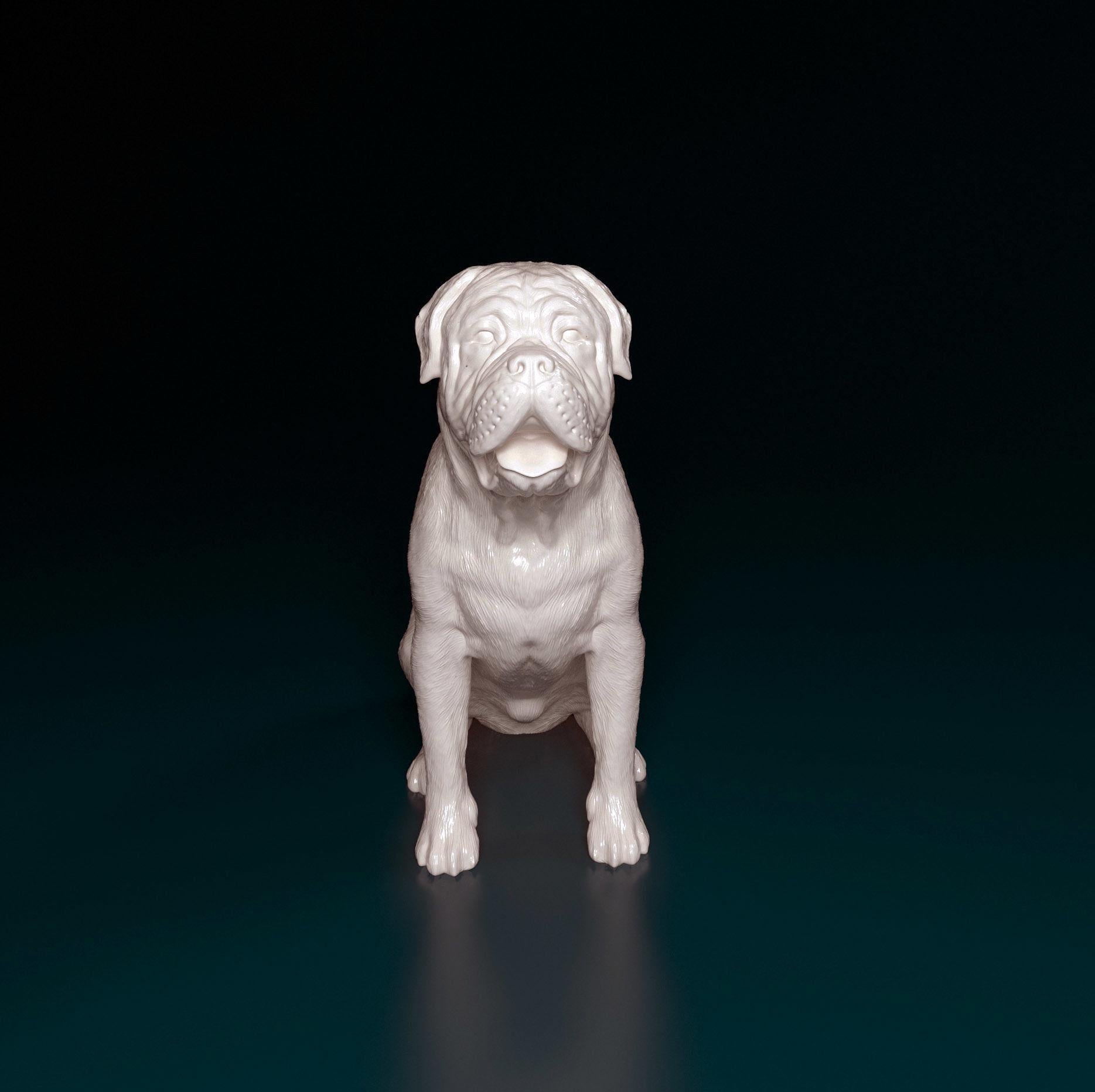 Bullmastiff - figurine with a dog on sandy marble, Art Dog IE
