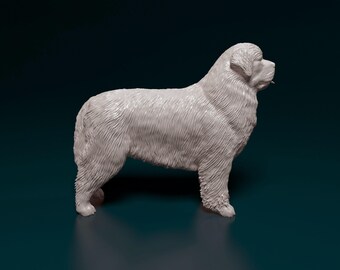 Newfoundland Dog Figurine 3D Printed Dog Statue – Personalized Pet Figurine – Unique Dog Lover Gift – Custom Pet Memorial