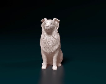 Collie Dog Figurine  3D Printed Dog Statue – Personalized Pet Figurine – Unique Dog Lover Gift – Custom Pet Memorial
