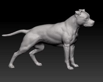 3D Printed Pitbull Figurine 3D Printed Dog Statue – Personalized Pet Figurine – Unique Dog Lover Gift – Custom Pet Memorial