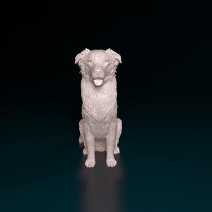 3D Printed Australian Shepherd Statue, Gift For Dog Lovers, Memorial Sculpture, DIY Paint Ornament, Personalized Painted Figurine, Cake Top