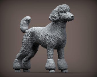 Poodle Figurine  3D Printed Dog Statue – Personalized Pet Figurine – Unique Dog Lover Gift – Custom Pet Memorial
