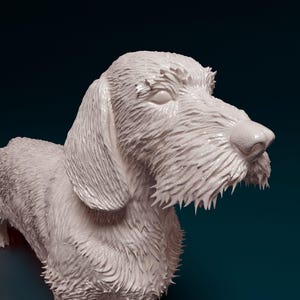 3D Printed  Dachshund Wire-haireddog  Figurine – Dog Lover Gift, Pet Memorial, Bulldog Decor, Cute Puppy Statue, Home Decor