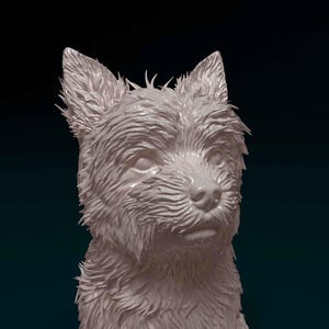 3D Printed  Yorkshire terrier dog Figurine – Dog Lover Gift, Pet Memorial, Bulldog Decor, Cute Puppy Statue, Home Decor