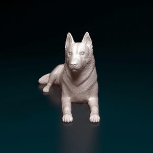 3D-geprint beeldje husky-hond – hondenliefhebber cadeau, huisdier gedenkteken, bulldog decor, standbeeld schattige puppy, woondecoratie