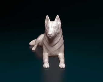 3D Printed Husky Figurine 3D Printed Dog Statue – Personalized Pet Figurine – Unique Dog Lover Gift – Custom Pet Memorial