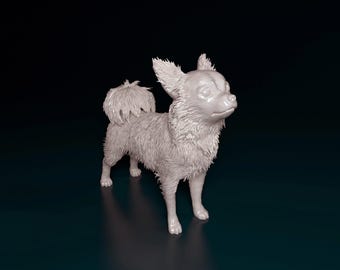 3D Printed Chihuahua Figurine 3D Printed Dog Statue – Personalized Pet Figurine – Unique Dog Lover Gift – Custom Pet Memorial