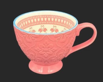 Signature Housewares Stoneware Pink Flamingo Footed Coffee Mug