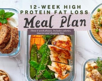 12-Week High-Protein Fat Loss Meal Plan | Quick and Easy | Clean Eating | Instant Download PDF