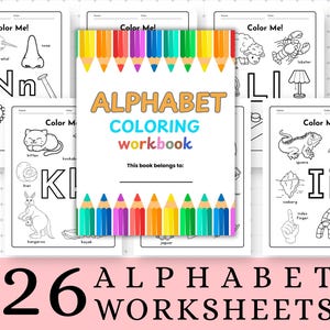 26 Alphabet Coloring Pages for Preschool | ABC Printable Worksheets | Toddler Learning Activities | Educational Coloring Sheets