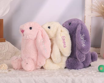 Personalized Embroidered Plush Bunny Rabbit, Custom Baby Gift