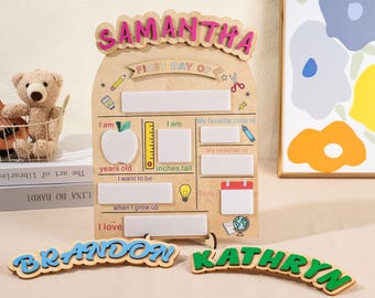Cartello personalizzato per il primo e l'ultimo giorno di scuola: cancellabile a secco, personalizzato