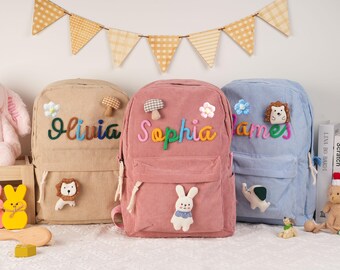 Op maat gemaakte rugzak met geborduurde naam: gepersonaliseerde schooltas voor kinderen
