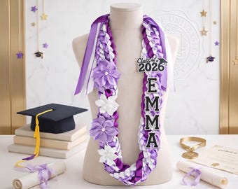Guirnalda de graduación personalizada con flores, regalo para graduados, guirnalda de cinta personalizada, regalo de graduación 2026, guirnalda de graduación con nombre, regalo para la noche de graduación