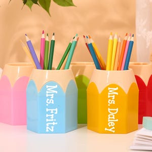 Custom Teacher Pencil Holder, Teacher Appreciation Gift, Back To School Gift, Desk Organizer, Classroom Supplies,teacher gift idea
