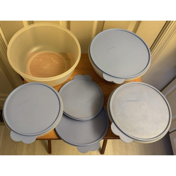 Lot De 4 Bocaux Vintage Tupperware Cristal – Bordeaux, Fabrication Française Années 70