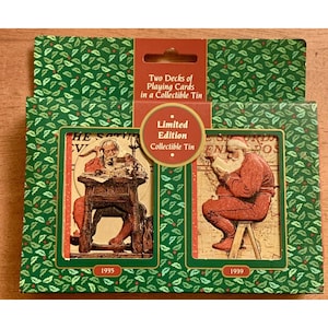 1998 Norman Rockwell Saturday Evening Post Limited Ed Sealed Santa Playing Cards