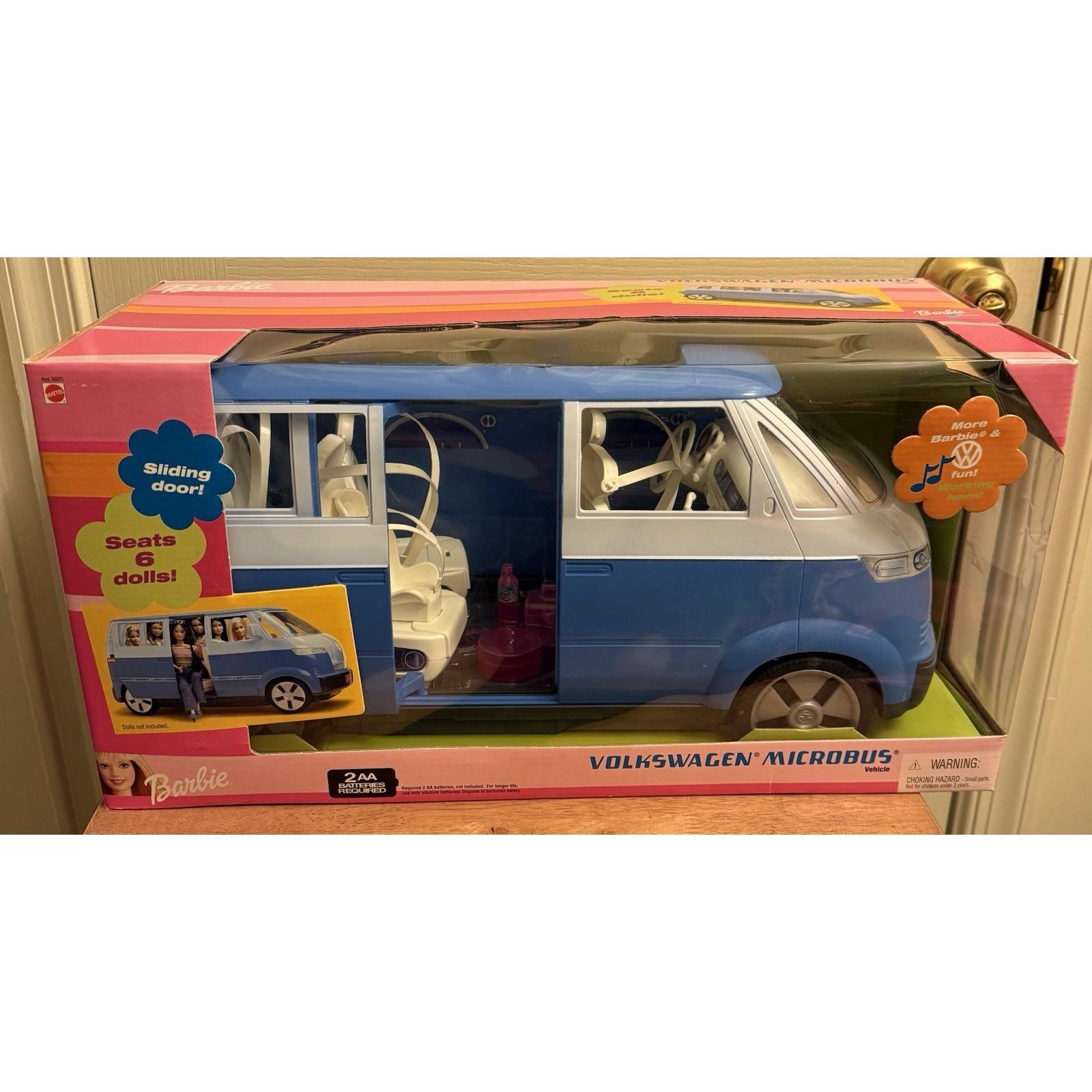 Barbie Volkswagen Microbus Blue With Working Horn & Sliding Door