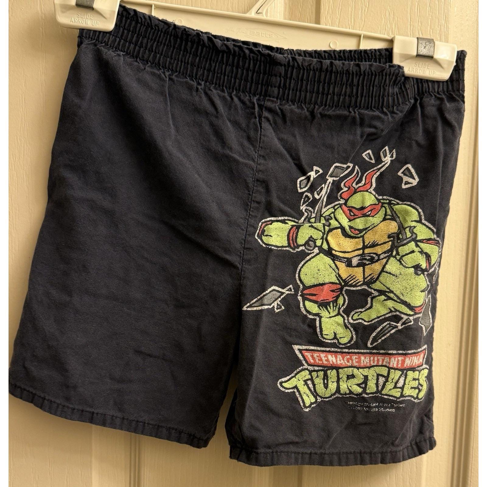 Vintage 90s Teenage Mutant Ninja Turtles Boy's Shorts Black Size 5