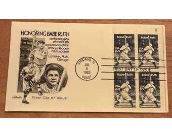 Hedrar Babe Ruth FDC 1983 Comiskey Park, 50-årsjubileums All Star-matchen