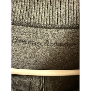 Tommy Bahama Maglione da uomo con mezza zip reversibile nero/grigio 2xL EUC immagine 3