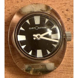 Vintage Customtime Swiss Mechanical Bubble Wristwatch No Band Rare Vintage Customtime Digital De Luxe Swiss Men Wrist Watch  main image 4