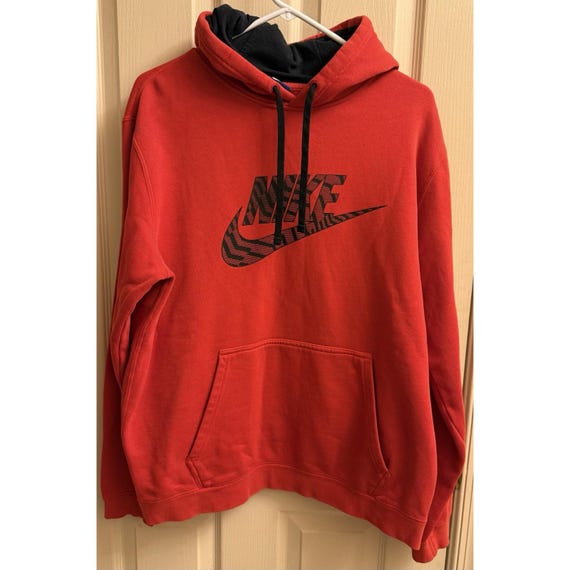 red nike swoosh all over hoodie