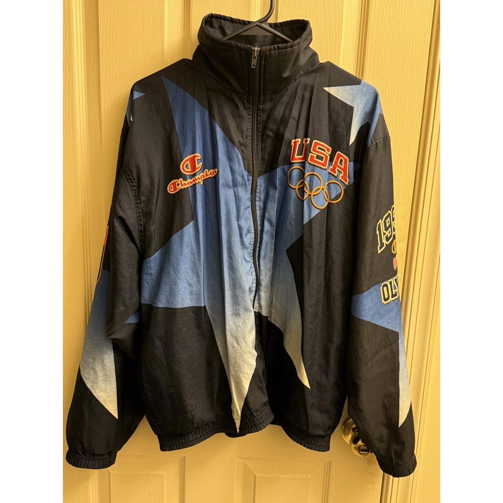 Veste Vintage Starter USA Jeux Olympiques Atlanta 1996 - Taille L - Bleu - Années 90