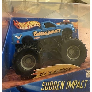 vtg mattel hot wheels rev tredz Monster jam SUDDEN IMPACT truck rev n go 2001 image 6