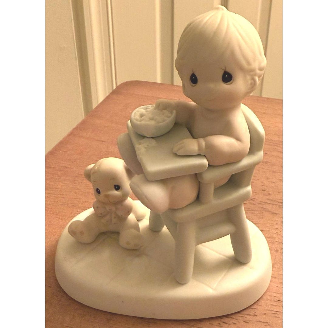 Precious Moments Figurine Baby's First Meal 524077 Baby High Chair